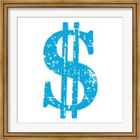 Blue Dollar Sign Fine Art Print
