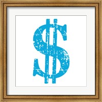 Blue Dollar Sign Fine Art Print