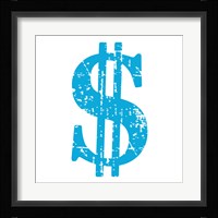 Blue Dollar Sign Fine Art Print