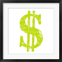 Lime Dollar Sign Fine Art Print