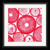 Red Lemon Slices Framed Print