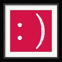 Red Smiley Framed Print
