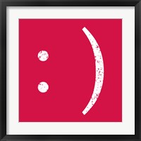 Red Smiley Framed Print