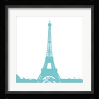 Aqua Eiffel Tower Framed Print