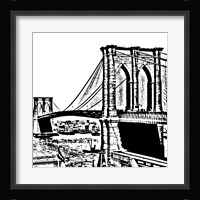 Black Brooklyn Bridge Framed Print