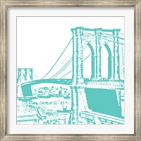 Aqua Brooklyn Bridge Fine Art Print