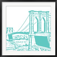 Aqua Brooklyn Bridge Fine Art Print