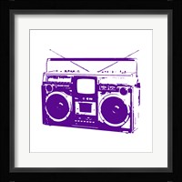 Purple Boom Box Framed Print