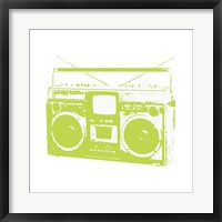 Lime Boom Box Framed Print