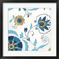 Non-Embellished Gilded Indigo I Framed Print