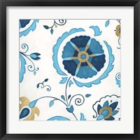 Non-Embellished Gilded Indigo III Framed Print