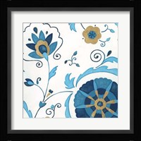 Non-Embellished Gilded Indigo IV Framed Print