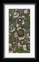 Blue Batik Flowers I Fine Art Print