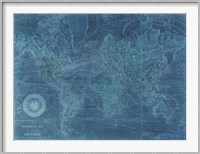Azure World Map Fine Art Print
