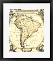 Nautical Map of South America Fine Art Print