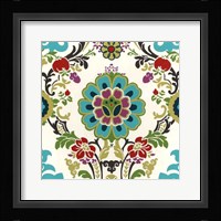 Jewel-tone Damask I Framed Print