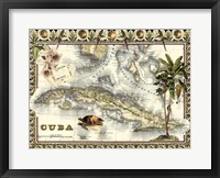 Tropical Map of Cuba Fine Art Print