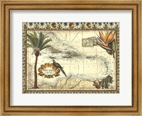 Tropical Map of West Indies Fine Art Print