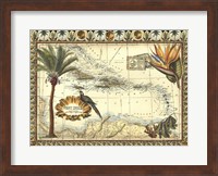Tropical Map of West Indies Fine Art Print
