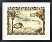 Tropical Map of West Indies Fine Art Print