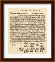 Declaration of Independence Khaki Fine Art Print