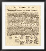 Declaration of Independence Khaki Fine Art Print