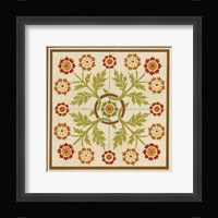 Floral Folk Tile I Framed Print