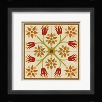 Floral Folk Tile II Framed Print