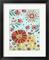 Lion and Birds Framed Print