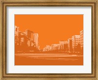 City Block on Orange Fine Art Print