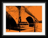 London Bridges on Orange Framed Print
