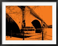 London Bridges on Orange Framed Print