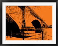 London Bridges on Orange Framed Print