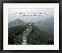 A Journey Of A Thousand Miles Quote Framed Print