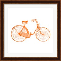 Orange On White Bicycle Fine Art Print