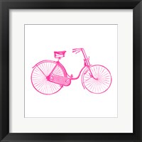 Pink On White Bicycle Fine Art Print