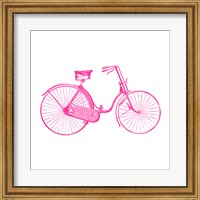 Pink On White Bicycle Fine Art Print