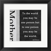 One Person - Mother Framed Print