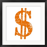 Orange Dollar Sign Fine Art Print