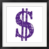 Purple Dollar Sign Fine Art Print
