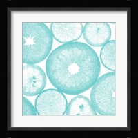 Aqua Lemon Slices Framed Print