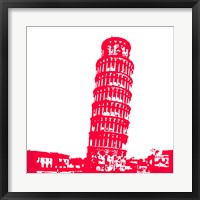 Pisa in Red Framed Print