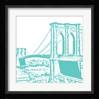 Aqua Brooklyn Bridge Fine Art Print