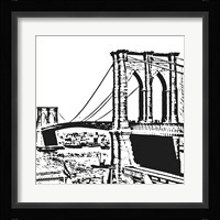 Black Brooklyn Bridge Framed Print