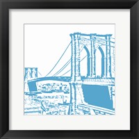 Blue Brooklyn Bridge Fine Art Print