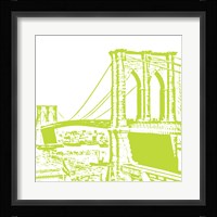 Lime Brooklyn Bridge Framed Print