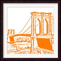 Orange Brooklyn Bridge Fine Art Print