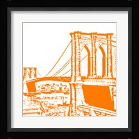 Orange Brooklyn Bridge Fine Art Print