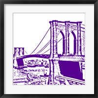 Purple Brooklyn Bridge Framed Print