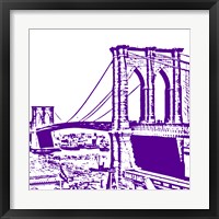 Purple Brooklyn Bridge Framed Print